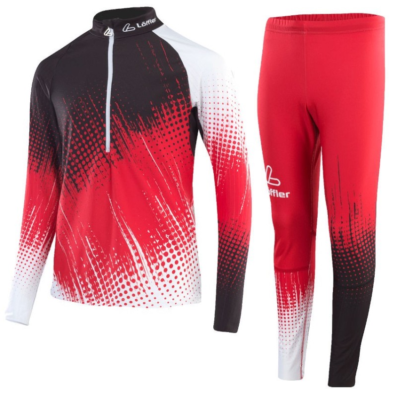 Löffler combinaison ski de fond WorldCup 2021 noir-rouge (pour enfants)